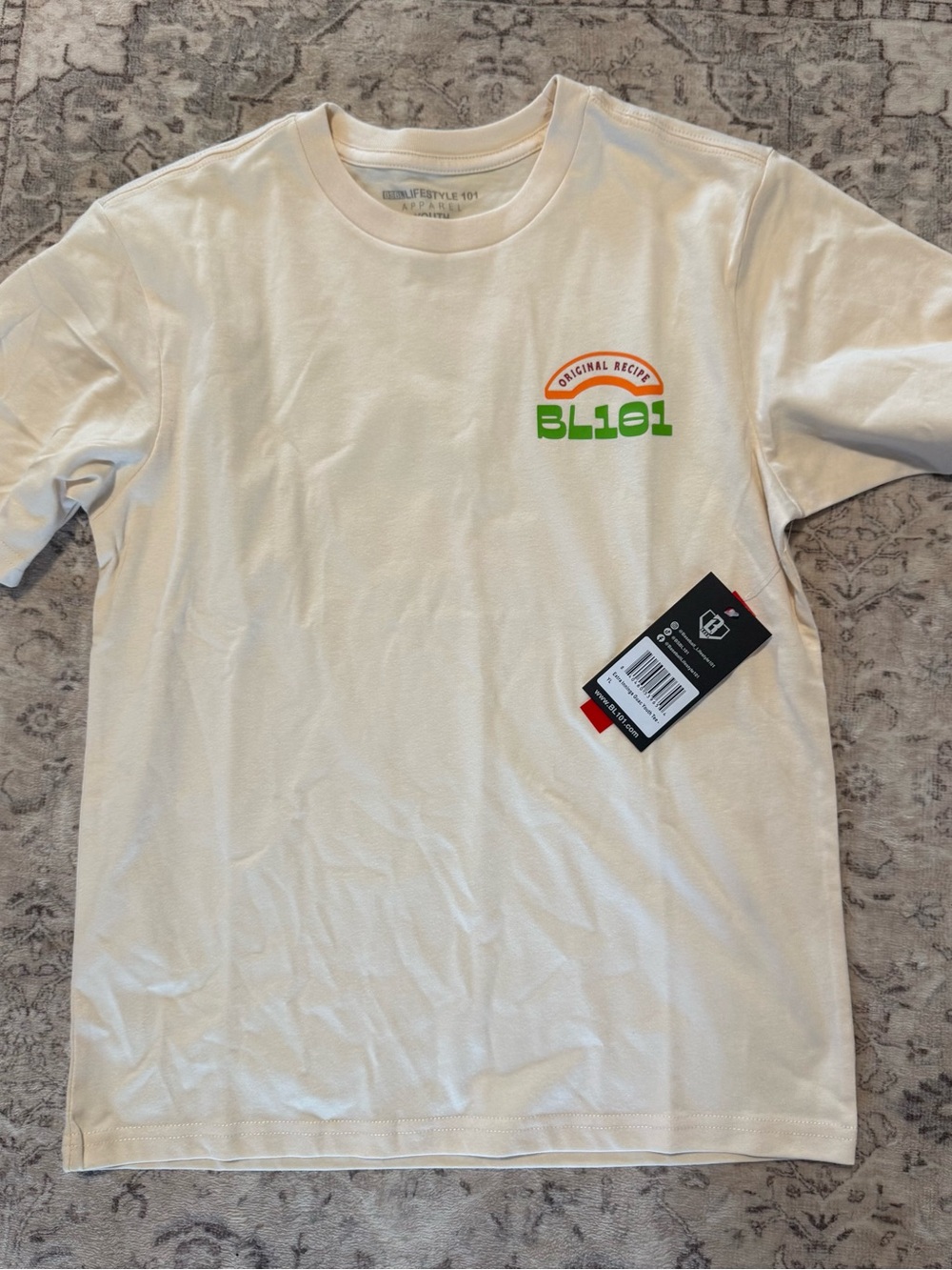 Baseball Lifestyle 101 youth Cream Logo Short-Sleeve T-Shirt